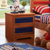 柏拉菲 全实木美式床头柜 实木收纳柜卧室儿童组合套房地中海家具