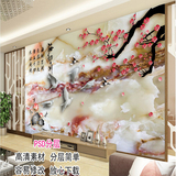 3D大型壁画墙纸现代中式海纳百川壁纸客厅办公室沙发背景墙画墙纸