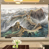 3d中式山水水墨国画风水壁纸办公室书房壁画卧室电视沙发背景墙纸