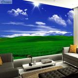 3D蓝天白云草原大型壁画 无缝客厅沙发电视背景墙纸墙布酒店壁纸