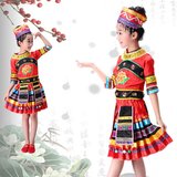 六一儿童演出服新款女童少数民族苗族土家族壮族彝族瑶族舞蹈服装