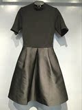 MOCO摩安珂正品代购2016秋季新款高领针织短袖修身收腰显瘦连衣裙