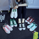 夏季帆布鞋女 韩国ulzzang学生板鞋女 学院休闲平底系带小白鞋 潮