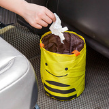 汽车用品创意卡通车载垃圾桶收纳桶悬挂式收纳桶收纳篮可折叠椅背