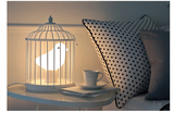 现代简约创意时尚铁艺卧室床头台灯温馨床头灯白色小鸟儿童灯具
