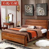 实木床中式实木床双人床1.5M1.8M松木床板高箱储物床C-M9881