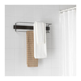 宜家代购 浴室用品  海玛伦毛巾架，双, 白色 黑褐色