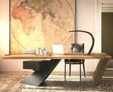 美式实木办公室电脑长条形桌椅组合特价单人创意多功能书桌写字台