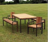 欧式茶几会客创意美式实木现代简约户外套装阳台圆桌椅组合三件套