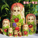 俄罗斯精品椴木7层环保套娃儿童玩具个性创意许愿娃生日礼物摆件c