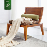 一舍新中式东南亚风格家具 槟榔色胡桃实木家具 正品休闲沙发椅