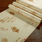 古典中式书法壁纸 客厅书房 茶室宾馆酒店养生馆 字画茶壶墙纸