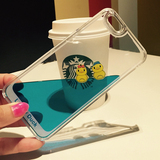iPhone6套液体壳苹果6plus流动大小黄鸭子手机壳 可爱海豚i5s降温