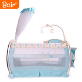 Bair折叠婴儿床非实木可折叠游戏床便携式欧式宝宝床 折叠婴儿床