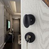 正品黑色球形锁 简约美式室内门把手 简欧卧室房门锁球形分体锁具