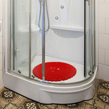 家用卫浴红色圆形带吸盘脚垫儿童孕妇老人浴室洗澡淋浴防滑垫包邮