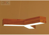 北欧现代原木简约三角形餐吊灯创意原木LED吊灯木纹色书房吊灯