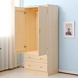 田园松木经济型直销简约实木衣柜 儿童成人储物柜对开门板式橱柜
