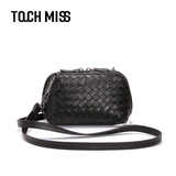 Touch Miss夏季新款羊皮编织包女包化妆包零钱包实用小包单肩包女