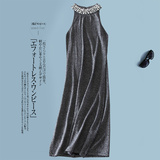 2016夏装新款性感韩版无袖背心修身中长款针织衫开叉包臀连衣裙