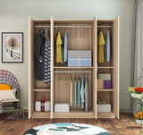 包邮简易宜家组合成人板式衣柜简约现代实木质组装三门四门大衣柜