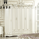 欧式衣柜 法式实木衣柜 美式田园大衣橱 六门衣柜白色储物收纳柜