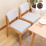 可拆洗布艺餐椅家用简约实木椅子咖啡厅奶茶店餐厅椅子休闲餐桌椅