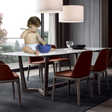 北欧宜家实木大理石餐桌椅组合 长方形6人现代简约小户型家用饭桌
