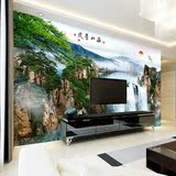 新款大型中式3D5D自然风景电视背景墙纸壁纸客厅山水壁画影视墙纸