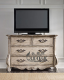 法式复古实木做旧斗柜 美式欧式新古典实木边柜电视柜 定制