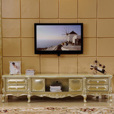 欧式大理石电视柜美式全实木雕花香槟色烤漆客厅茶几电视柜组合