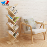 树形书架简易实木置物架现代简约书柜儿童学生客厅创意落地经济型
