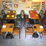 复古工业风 休闲酒吧桌椅 甜品店奶茶店咖啡厅 主题餐厅桌椅组合