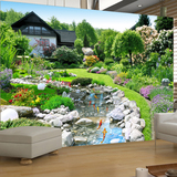 大型壁画3D立体自然风景壁纸卧室沙发电视背景墙布 田园无缝墙纸