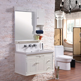 美式浴室柜组合PVC卫生间洗脸盆柜洗手盆柜洗漱台镜柜镜灯卫浴柜