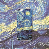 彩绘浮雕4.7创意梵高油画星夜文艺 苹果7手机壳iphone6splus软壳