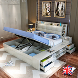 气动高箱储物床1.5米小户型板式床1.8米抽屉床收纳床双人床定制
