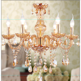 欧式金色水晶吊灯琥珀色水晶灯客厅餐厅卧室饭店酒店大堂工程灯具