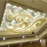 豪华大型酒店LED水晶吸顶灯长方形售楼部灯大厅水晶灯宴会厅灯饰