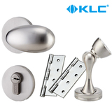 德国KLC室内门锁三件套餐 现代房门卧室执手锁具 鸡蛋门锁套装