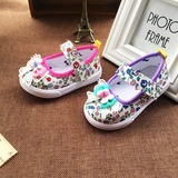 2016韩版0-1-2岁婴儿鞋学步鞋软底女宝宝春秋新生布鞋潮方口鞋