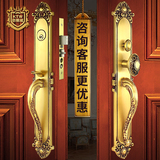 铠铜威纯铜双开别墅大门锁欧式对开全铜外装美式门锁实木门铜门锁