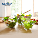 嘉森特里格3件套装玻璃碗沙拉碗水果甜品厨房餐具创意透明宜家