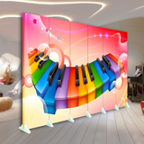 音乐室折叠屏风隔断 创意定制幼儿园卧室教室卡通钢琴图案折屏K10