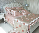 粉色床品美式床品高档床裙欧式奢华床品新古典裸睡床品婚庆床品