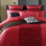 VeraLu新婚庆四件套大红色结婚床上用品欧式六件套多件套高档床品