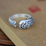 ［时光］正品S990纯银足银戒指 泰国老银 古意传统开口戒指