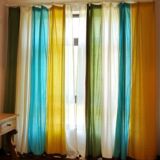 【芸素生活】100%棉麻拼接创意亚麻美式地中海窗帘布料定做。多色