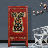 新中式彩绘家具衣柜 满服手绘实木家具书柜 整体新古典家具定制