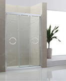 三移门联动全三移淋浴房隔断屏风定制简易钢化玻璃一字形移门浴屏
